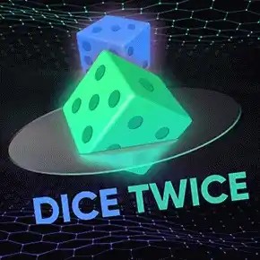 Dice Twice slot logo by Turbo Games at Fenikss Casino