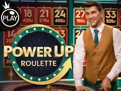 Power UP Roulette online game logo by Pragmatic Play on feniksscasino-lv.com